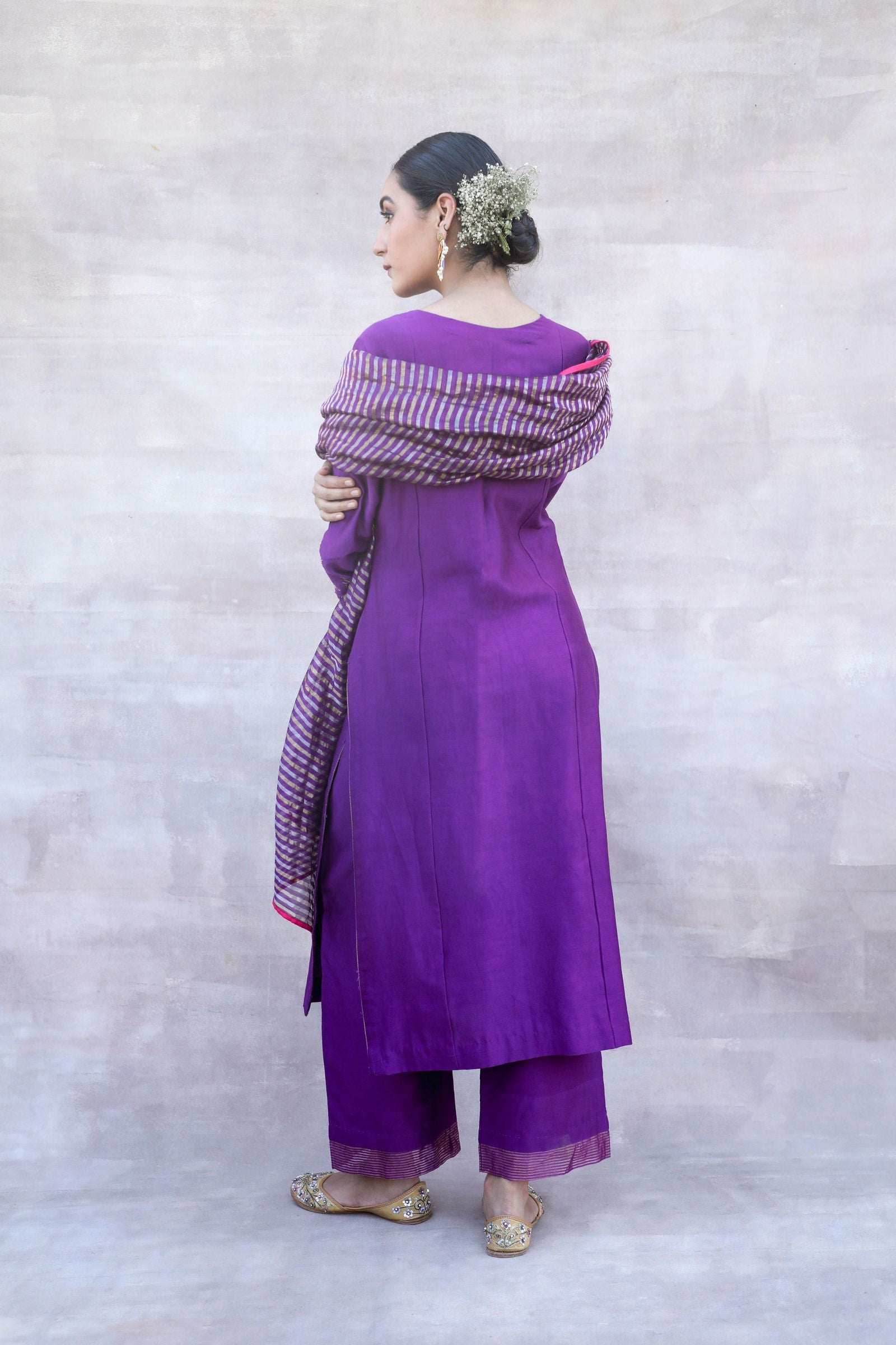 Amirah - Purple Chanderi Silk Suit