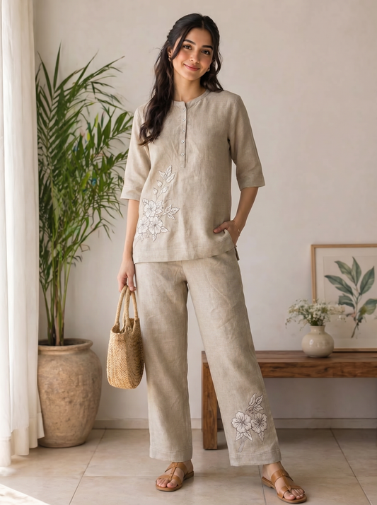 Dia - The Linen Co-ord Set (Self)
