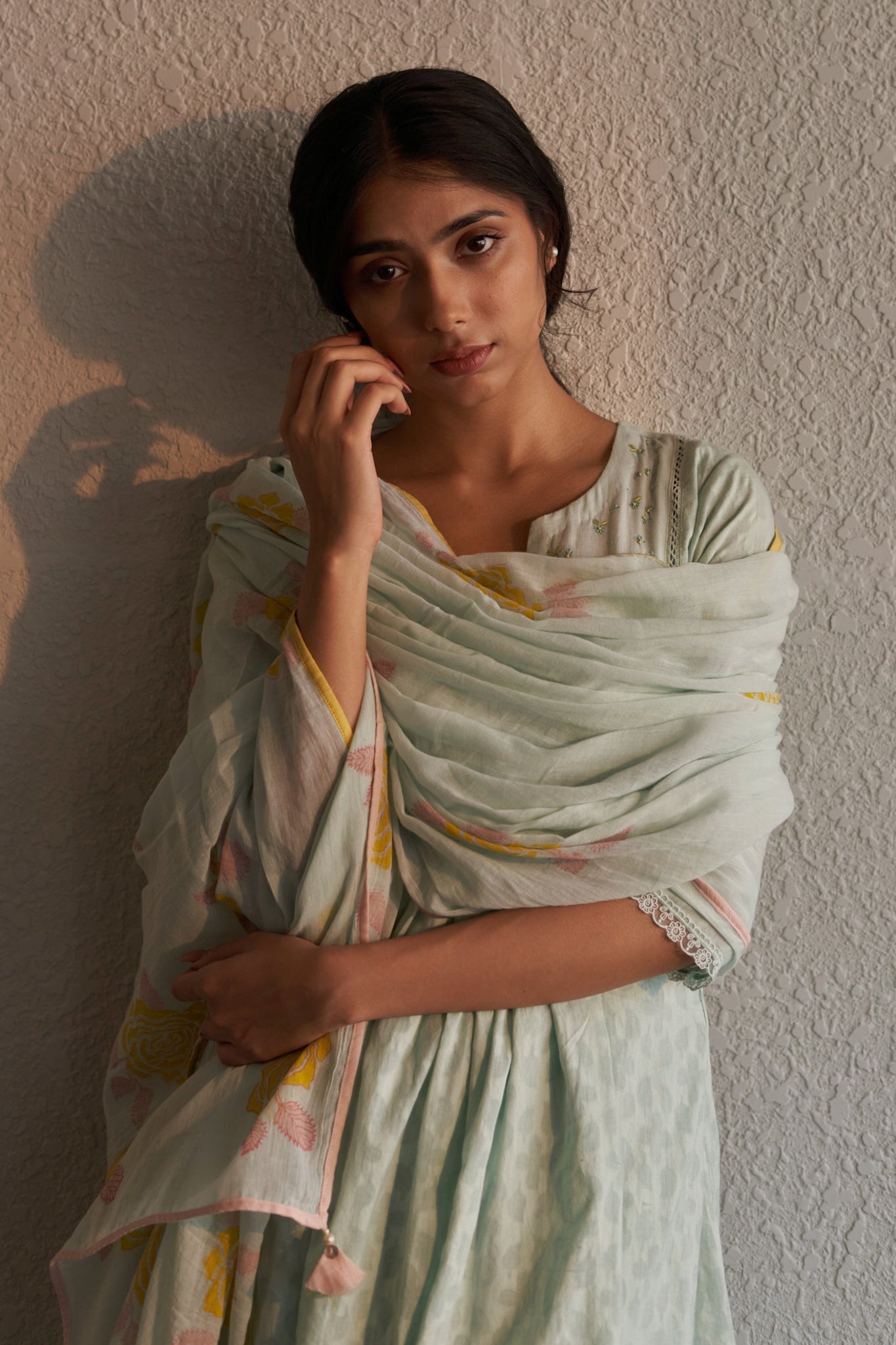 Gauri - The Frost Blue A-Line Kurta Set