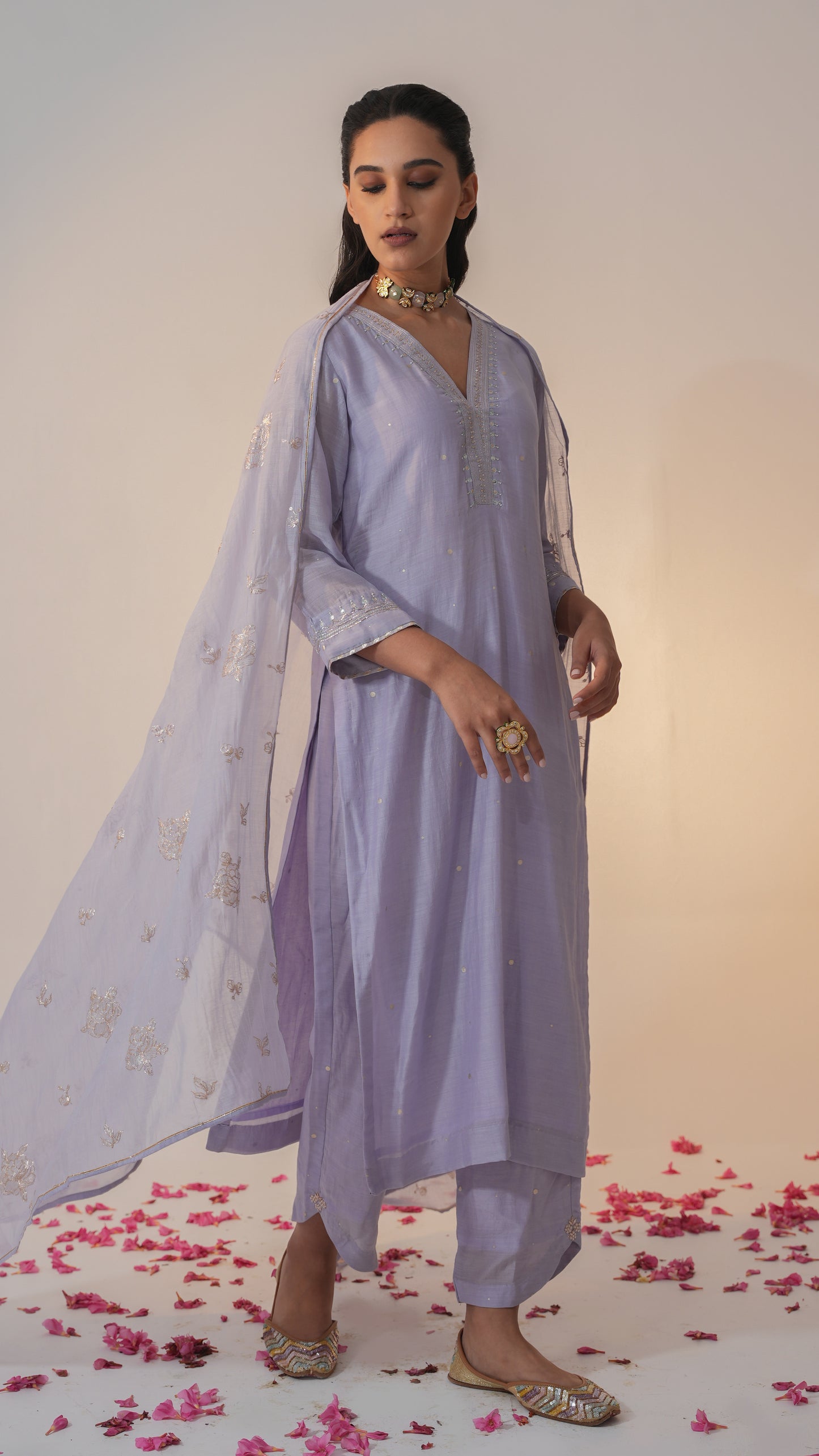 Ziba - The Powder Blue Straight Kurta Set