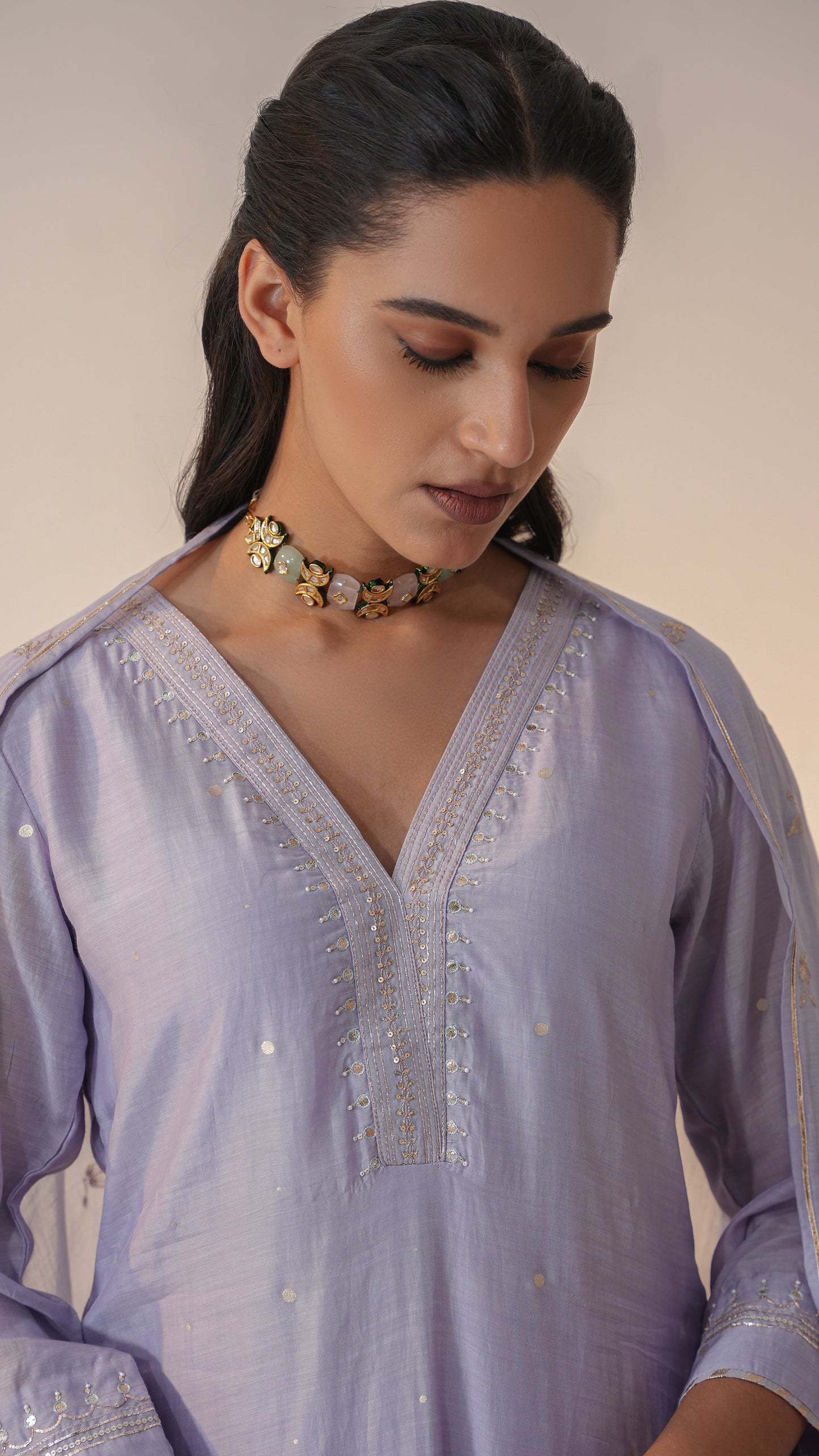 Ziba - The Powder Blue Straight Kurta Set