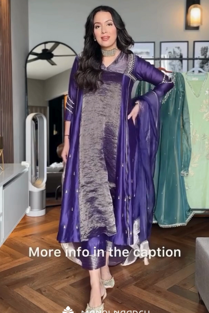 Maryam - The Purple A-Line Suit Set