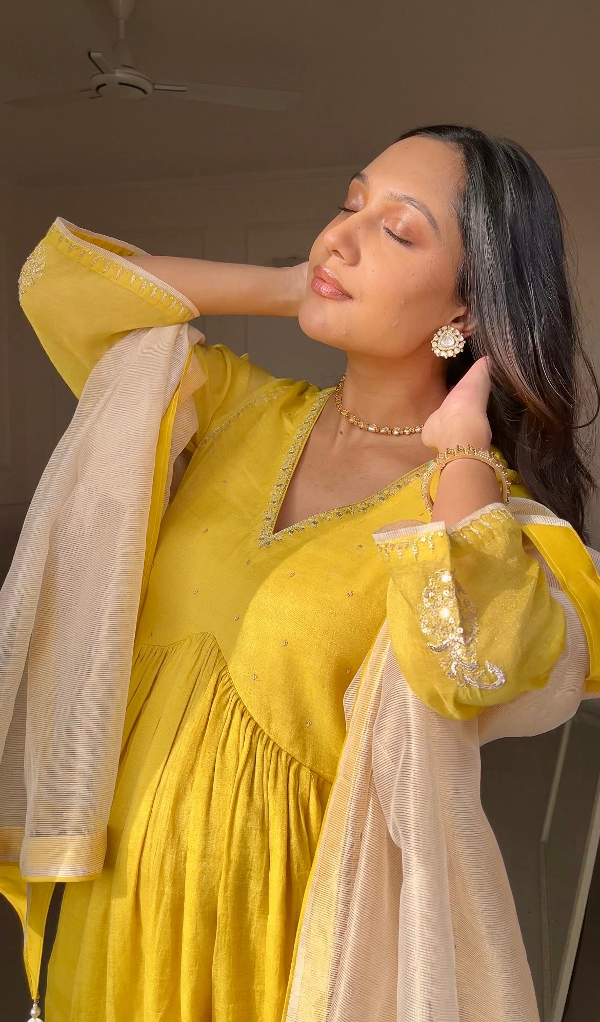 NADIA - The Yellow Anarkali Set