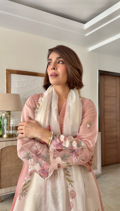 Roohi Marjara in Alice (Peach) - The Kalidaar Kurta Set