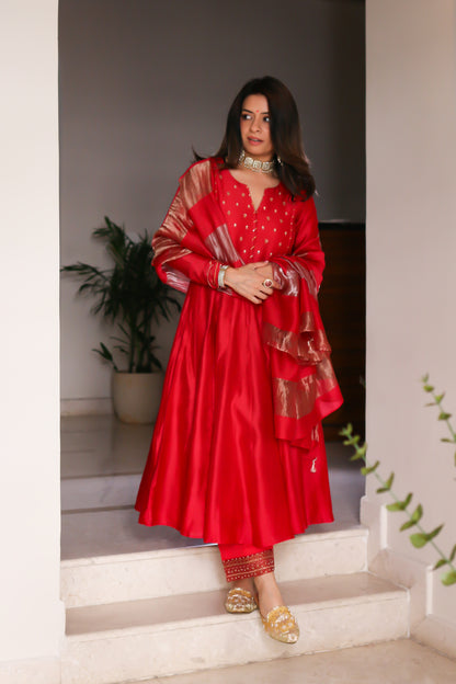 Jannat - The Red Anarkali Set
