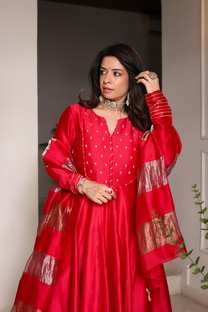 Jannat - The Red Anarkali Set