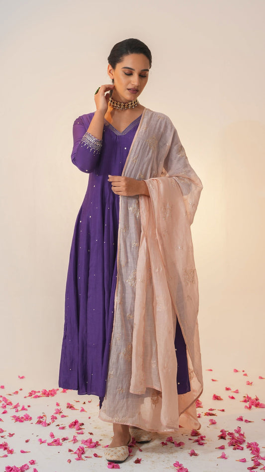 Ikhitiyaar - The Purple Anarkali Set