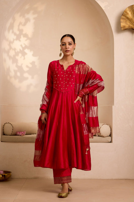 Jannat - The Red Anarkali Set