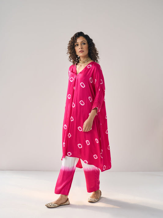 Kiyana - The Pink Kurta Set with Ombre Pants