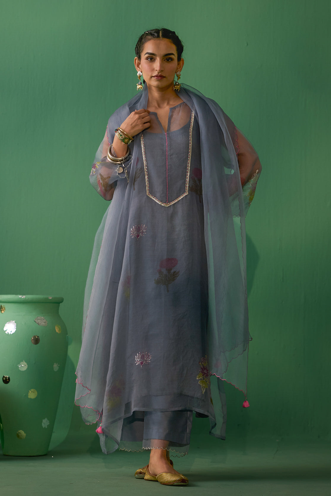 Mukti - Grey Kurta set