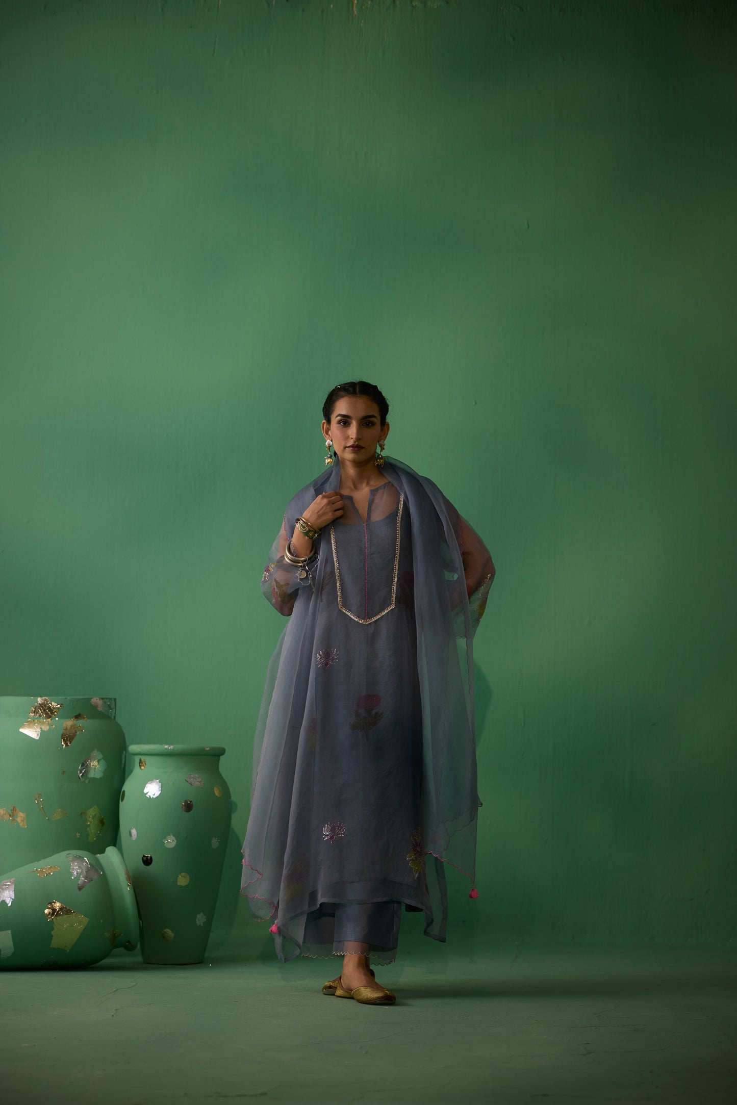 Mukti - Grey Kurta set