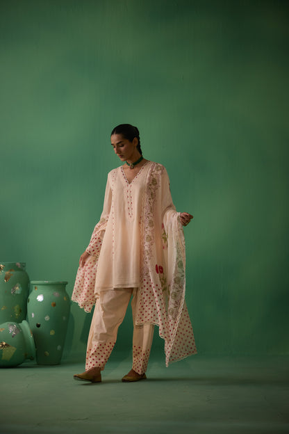 Binda - Peach Kurta set