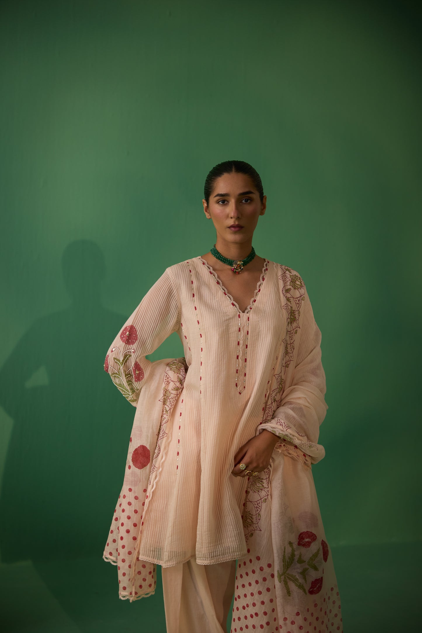 Binda - Peach Kurta set