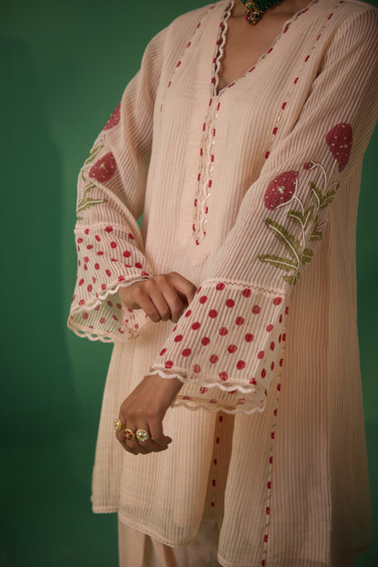 Binda - Peach Kurta set