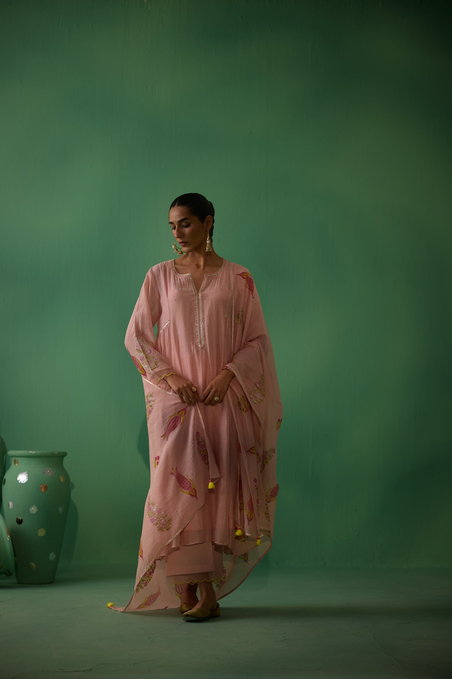 Mudra - Peach Kurta set