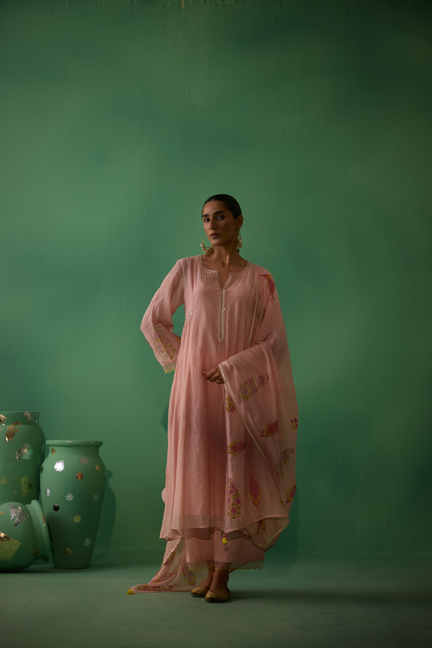 Mudra - Peach Kurta set
