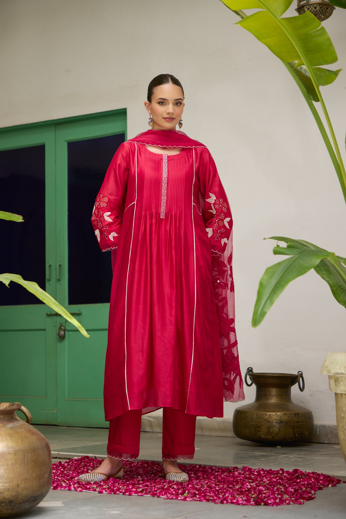 Jodha - The Red Applique work set