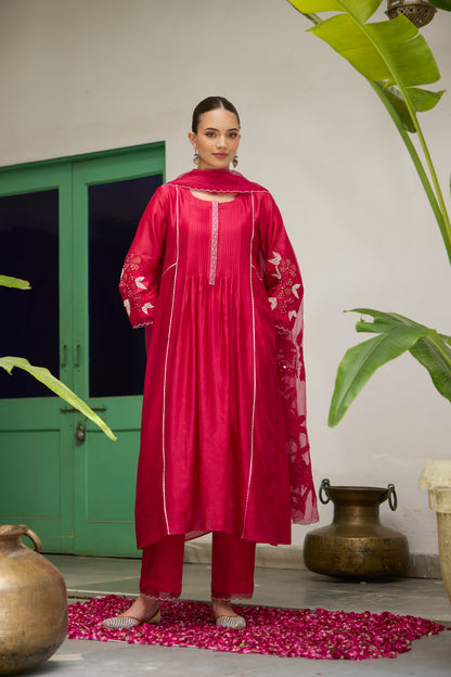 Jodha - The Red Applique work set