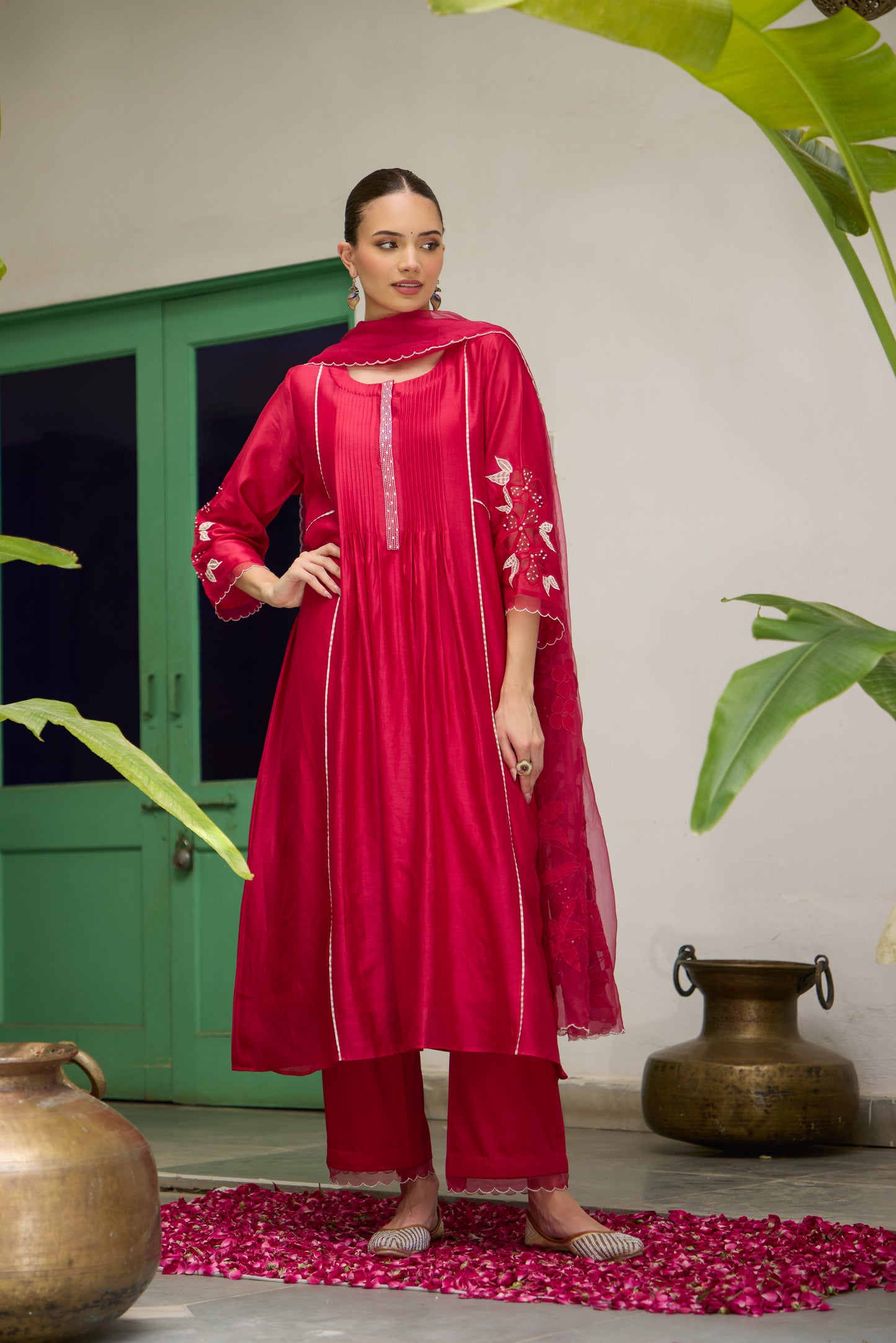 Jodha - The Red Applique work set