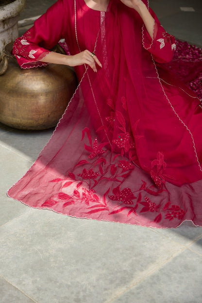 Jodha - The Red Applique work set
