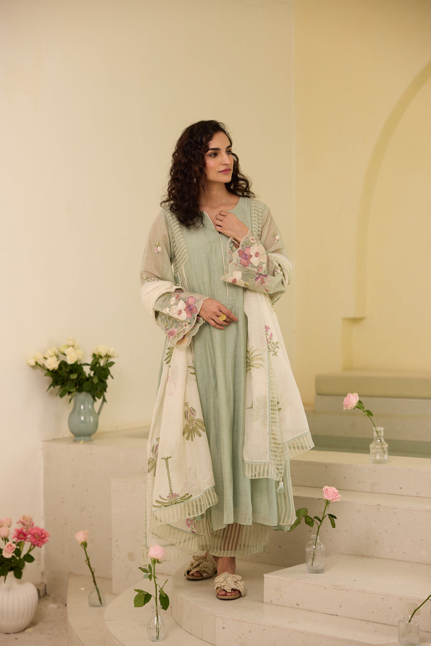 Alice - The Green Kalidaar Kurta Set