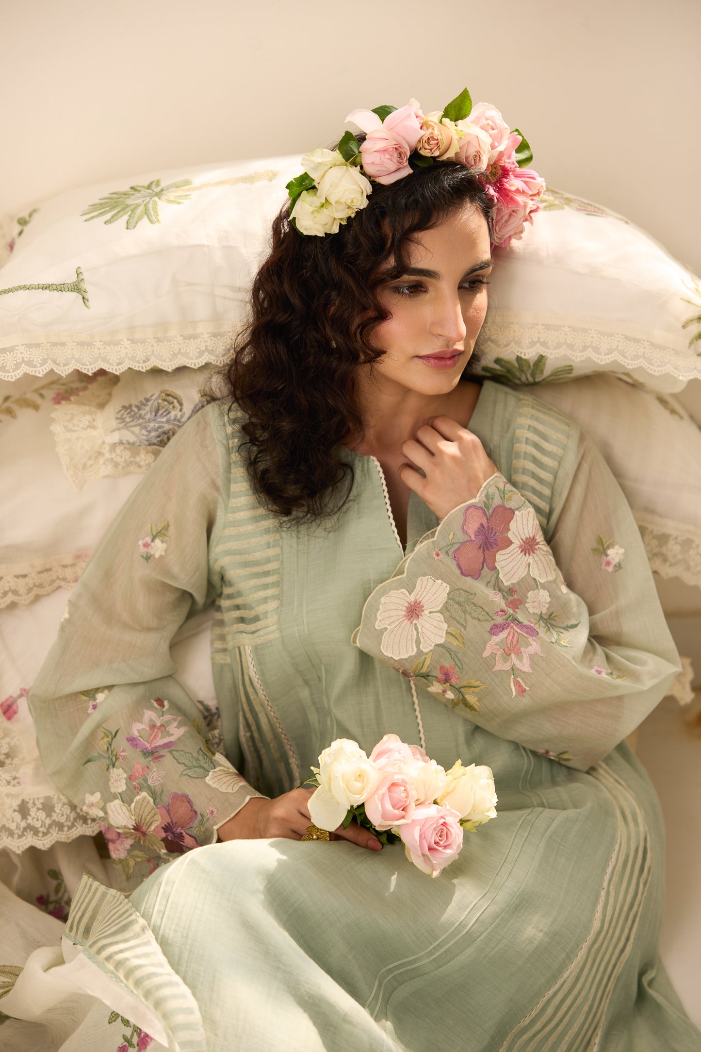 Alice - The Green Kalidaar Kurta Set