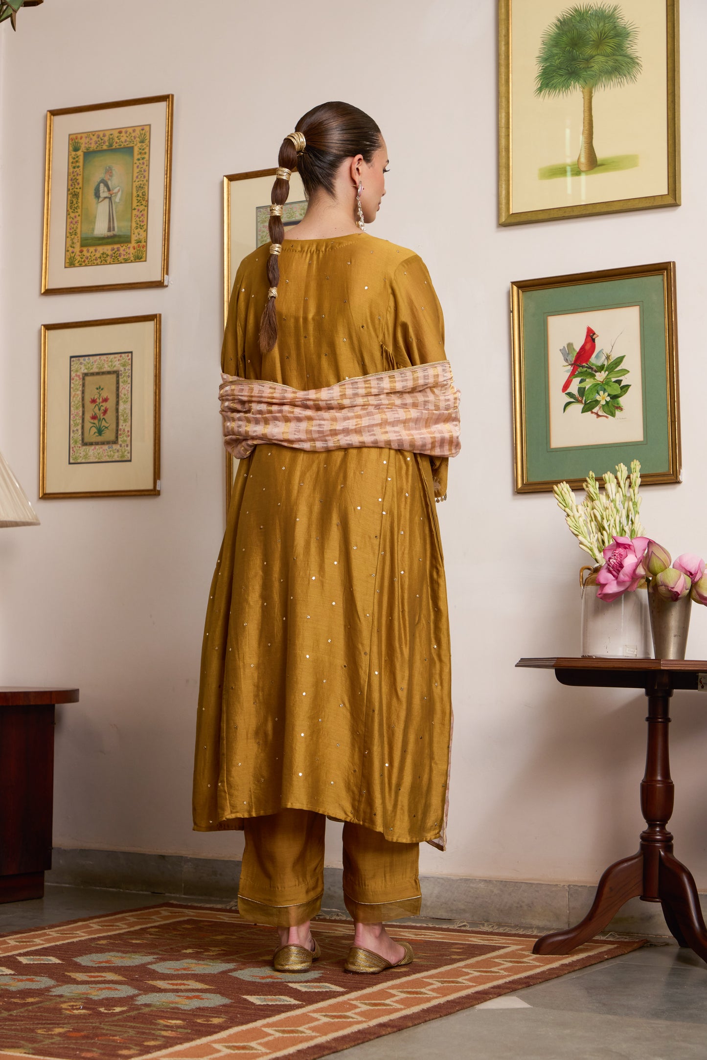 Indrakshi - The Mustard Mukaish Set