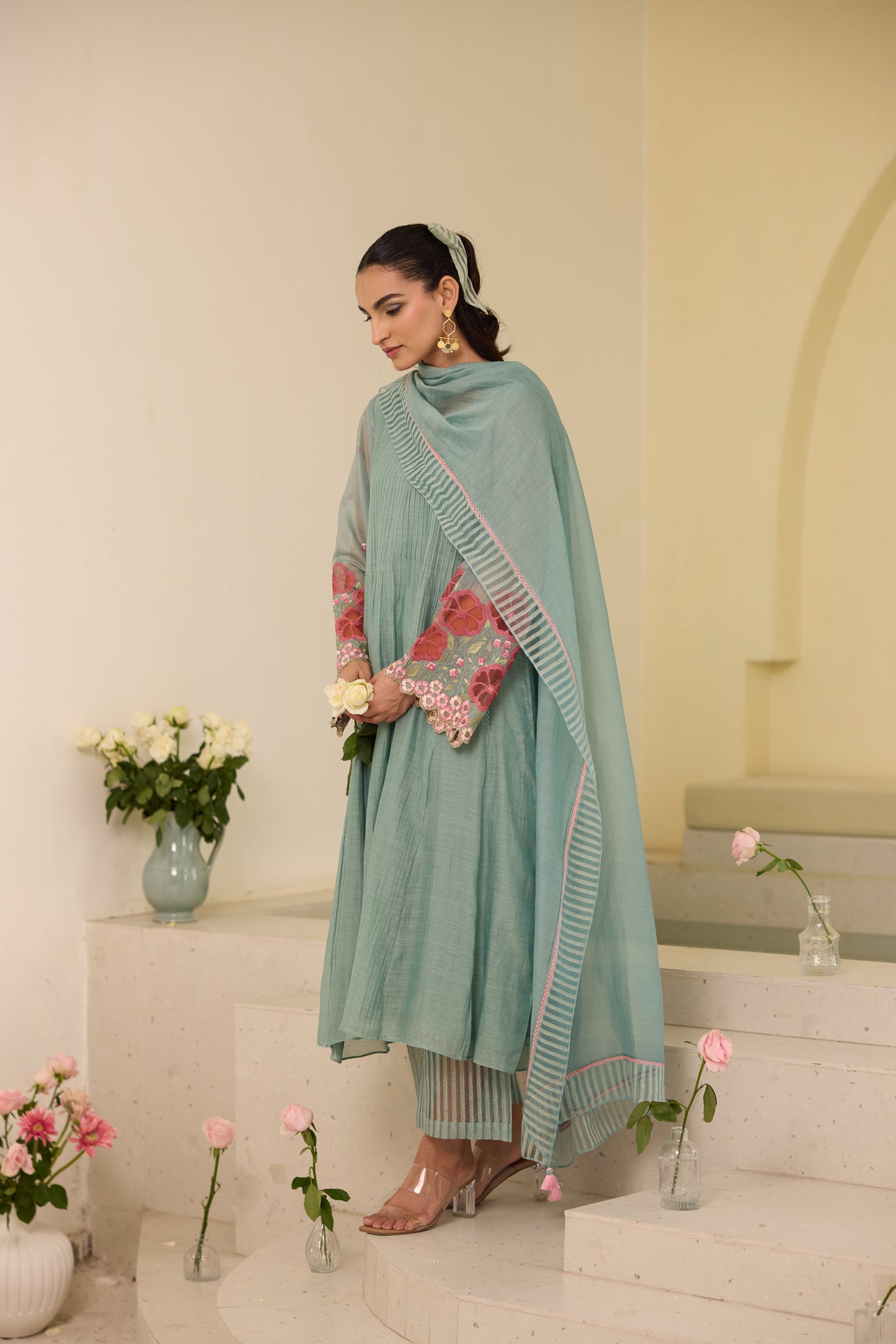 Camellia - The Mint Blue A-line Kurta Set
