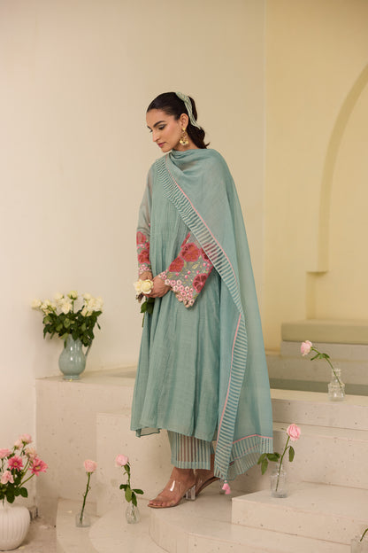 Camellia - The Mint Blue A-line Kurta Set