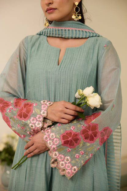 Camellia - The Mint Blue A-line Kurta Set