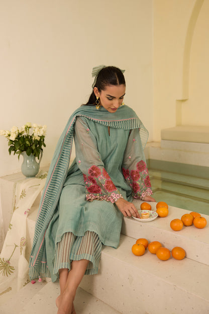Camellia - The Mint Blue A-line Kurta Set
