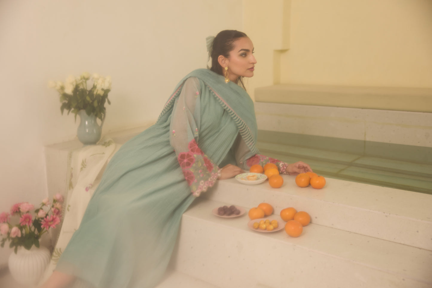 Camellia - The Mint Blue A-line Kurta Set