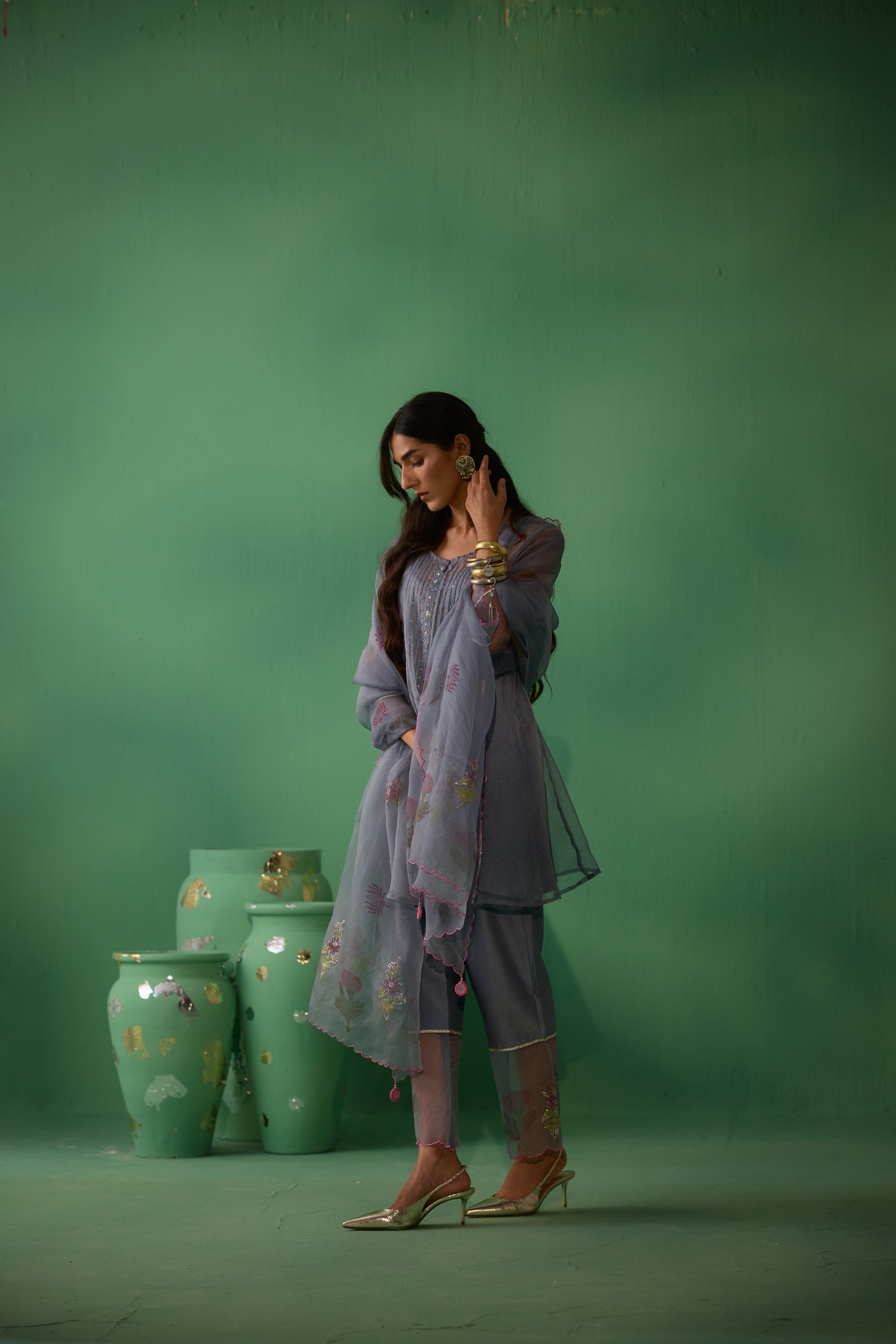 Ekaya - Grey Kurta set