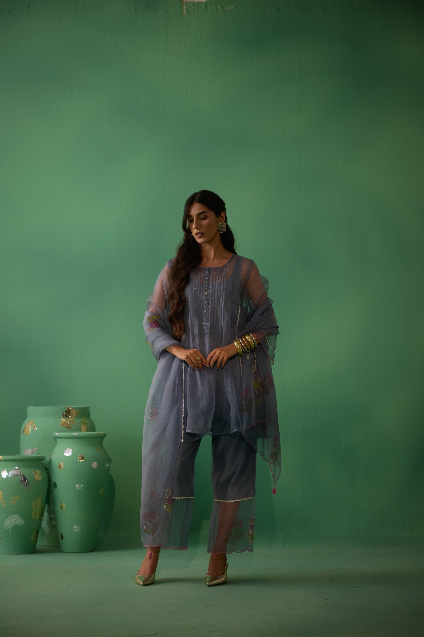 Ekaya - Grey Kurta set