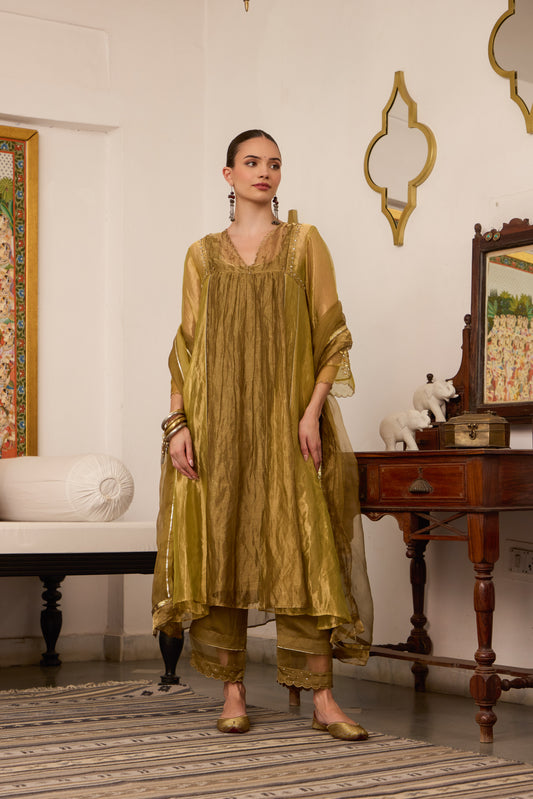 Suvarna - The Green Dual Colour Tissue Set