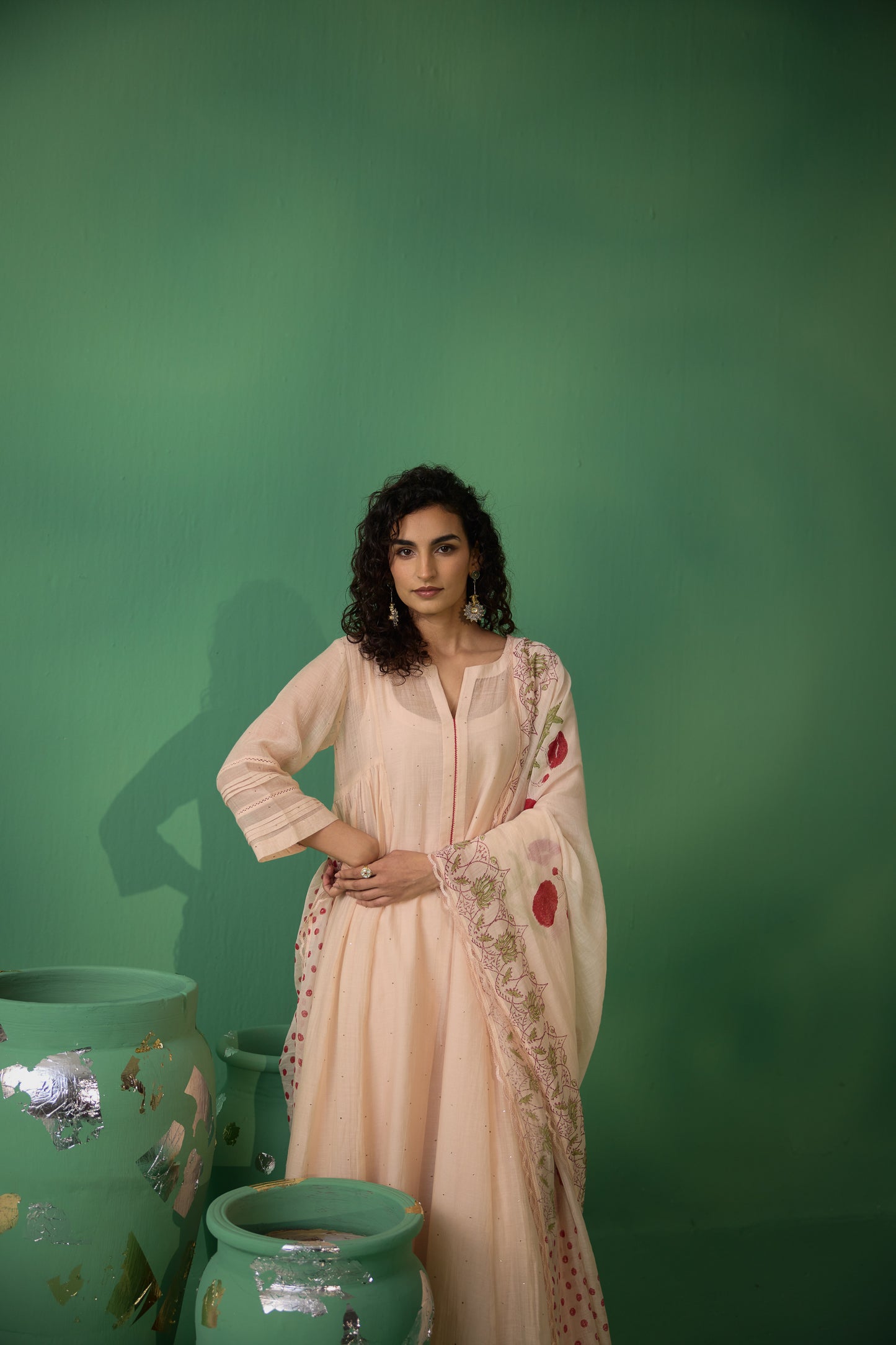 Dhara - Peach Kurta set