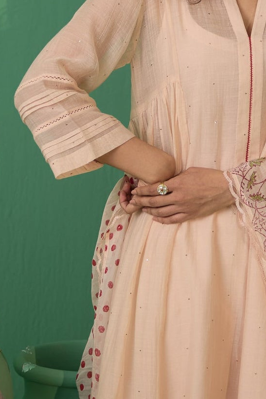 Dhara - Peach Kurta set