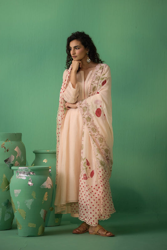 Dhara - Peach Kurta set