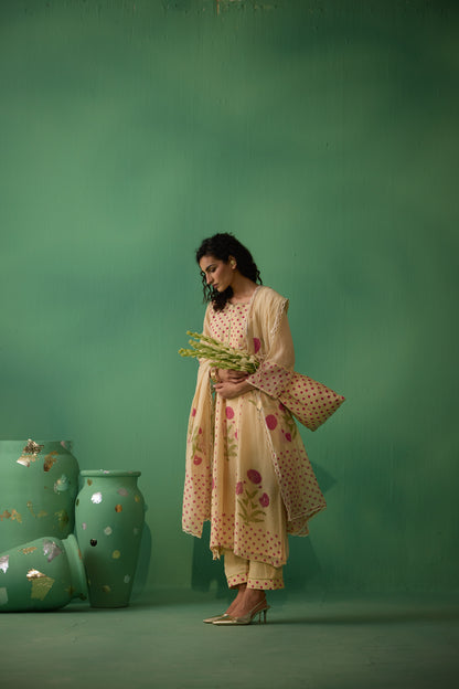 Gauhar - Beige kurta set