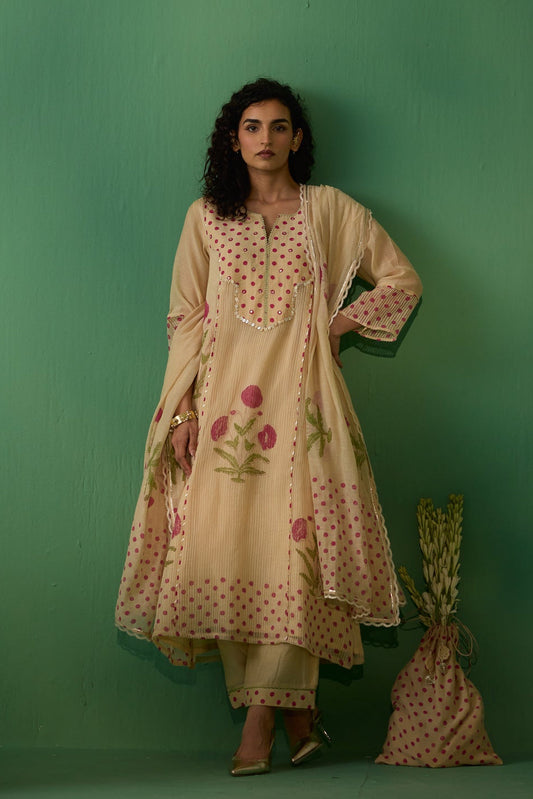 Gauhar - Beige kurta set