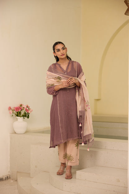 Olivia - The Dusty Plum Kurta Set