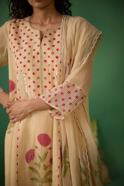 Gauhar - Beige kurta set