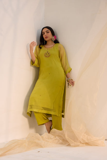 Bhumi - The Green Kaftan Set