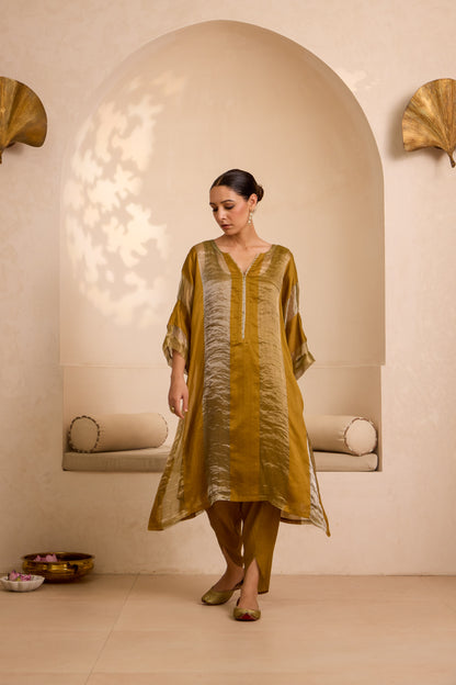 Areeba - The Mustard Kaftan Set