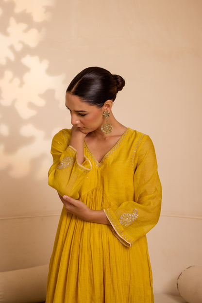 NADIA - The Yellow Anarkali Set