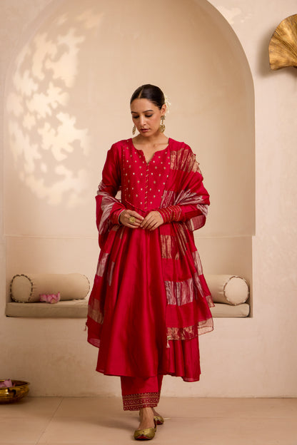 Jannat - The Red Anarkali Set