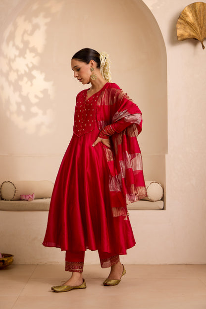 Jannat - The Red Anarkali Set