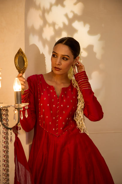 Jannat - The Red Anarkali Set