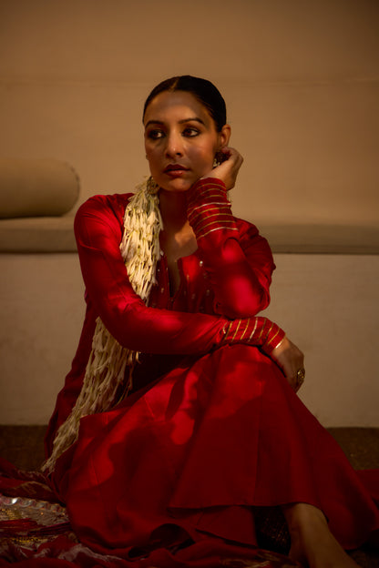 Jannat - The Red Anarkali Set