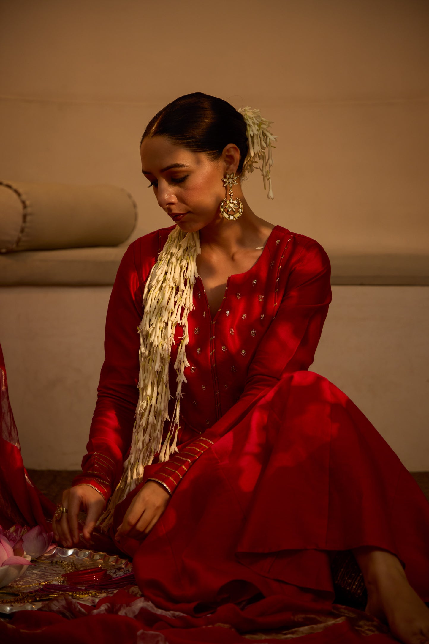 Jannat - The Red Anarkali Set